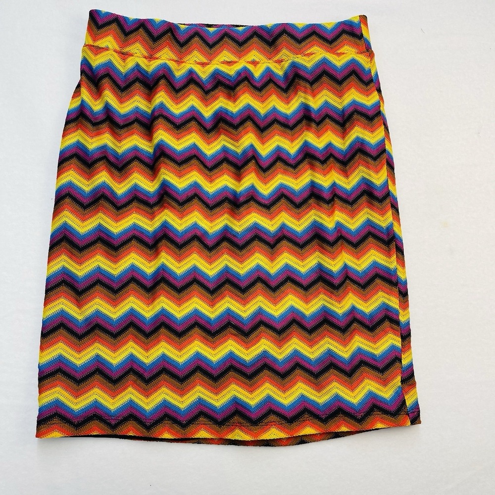 Pride Chevron Stripe Skirt‎ Multicolor Geometric Print Retro